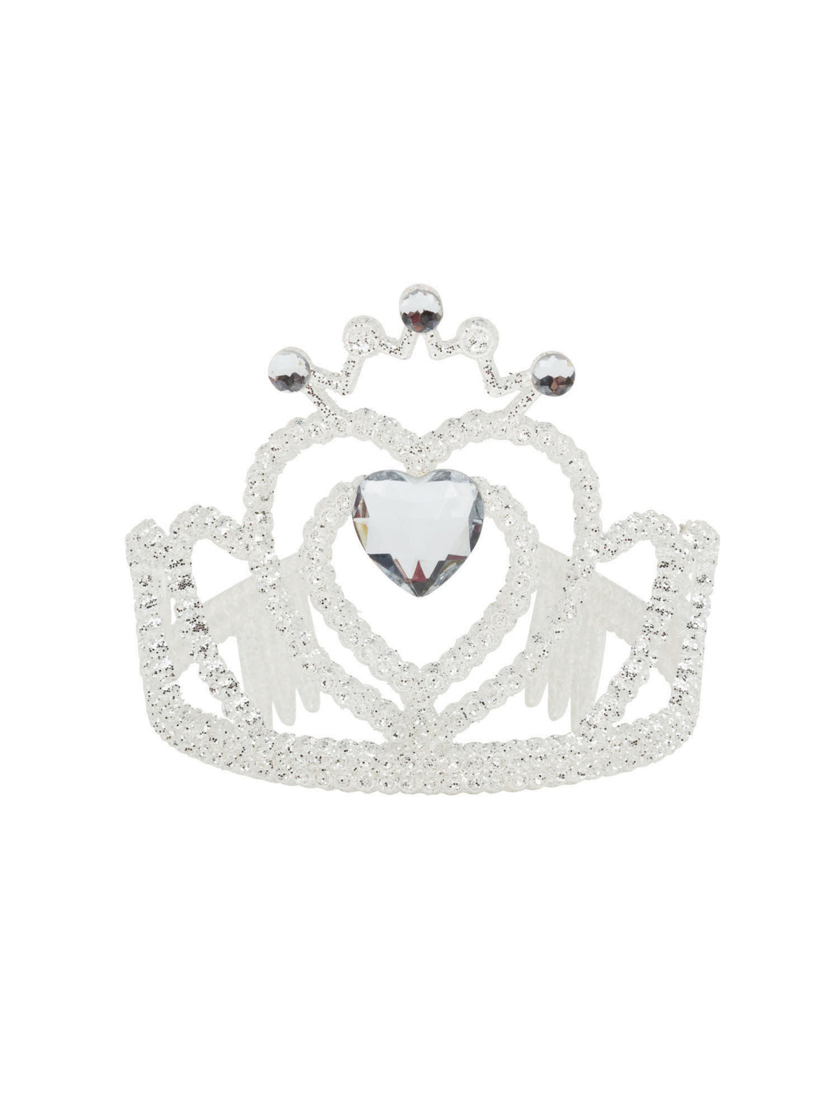 Tiara White Glitter + Heart Stone 1