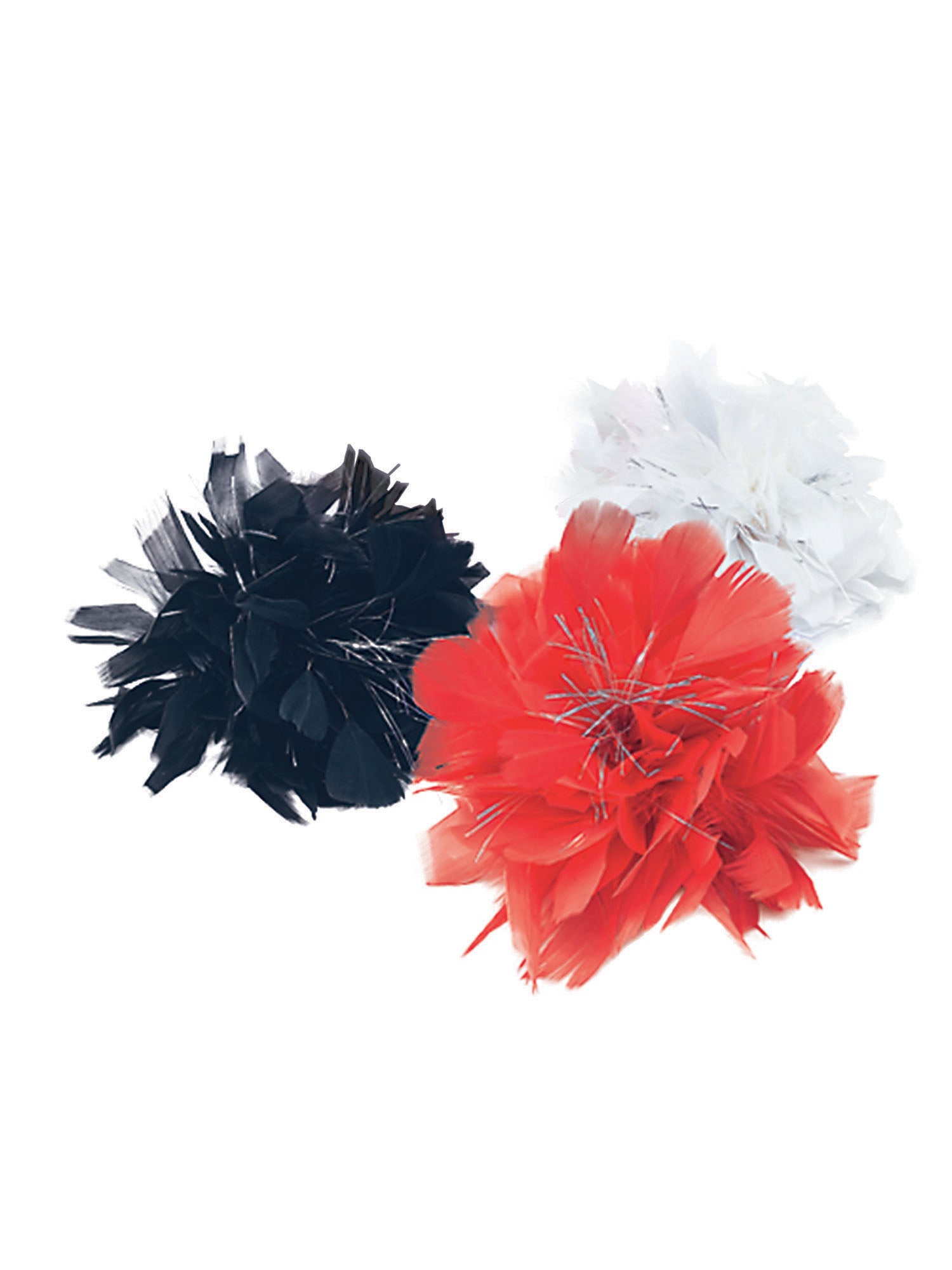 Hair Clip Red Feather/Tinsel