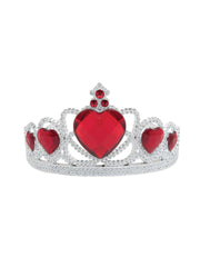 Red Stone Silver Plastic Tiara