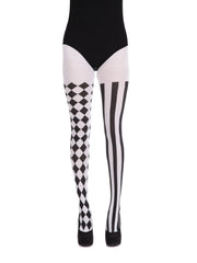 Harlequin Tights - Black/White