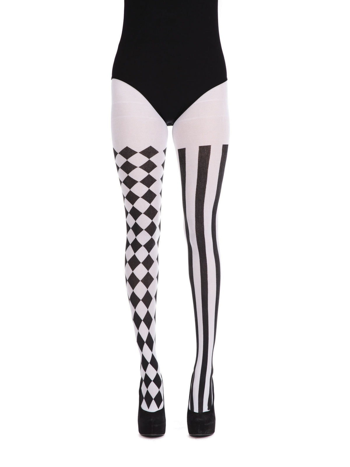 Harlequin Tights - Black/White 1