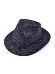 Glitter Black Plastic Trilby