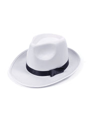 Gangster Hat. Satin, White