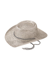 Cowboy Hat Glitter Silver