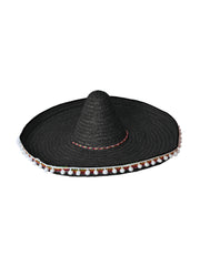 Straw Sombrero 60Cm Black