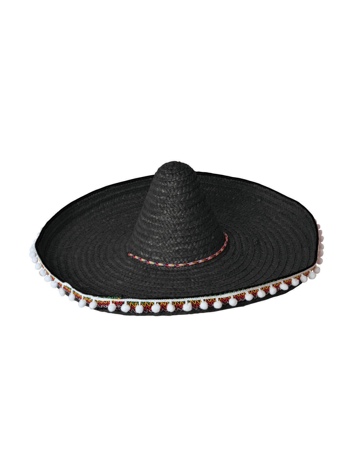 Straw Sombrero 60Cm Black 1