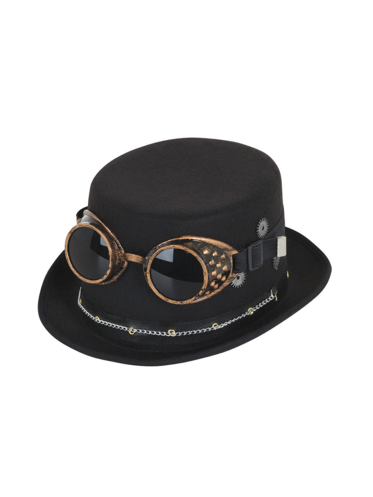 Black Steampunk Top Hat And Goggles/Gears 1