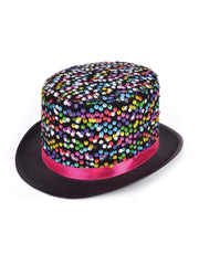 Top Hat Black w/multi Sequins 1