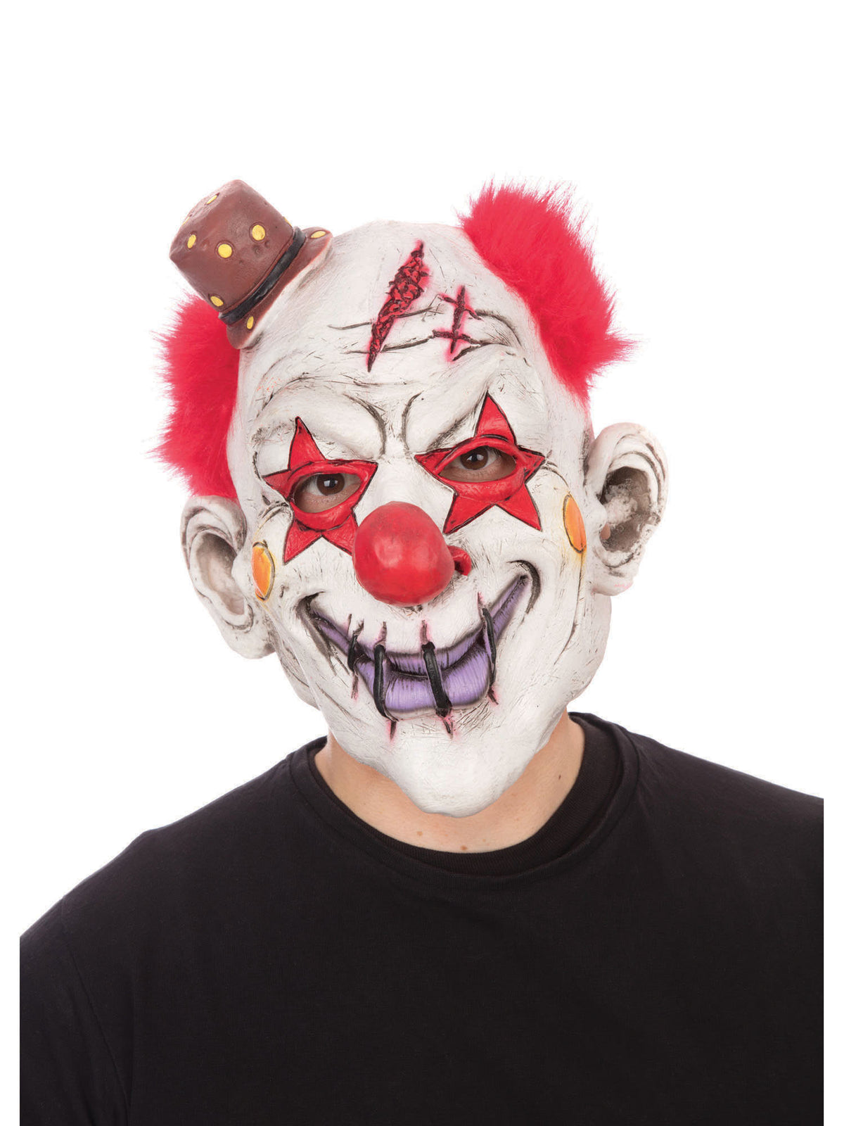 Top Hat Horror Clown With Hair Mask 1