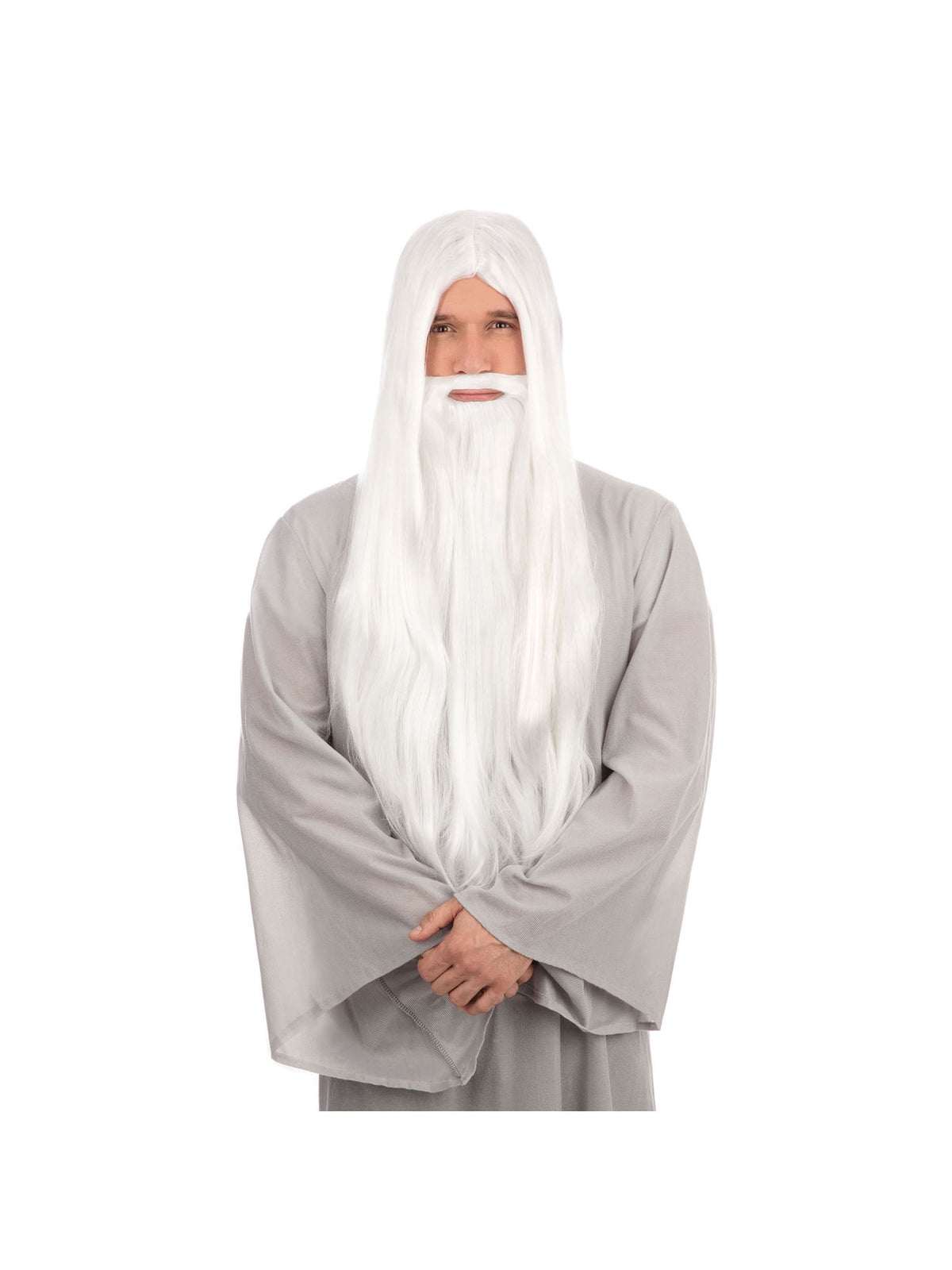 Wizard Wig + Beard Long White (Bagged) 1