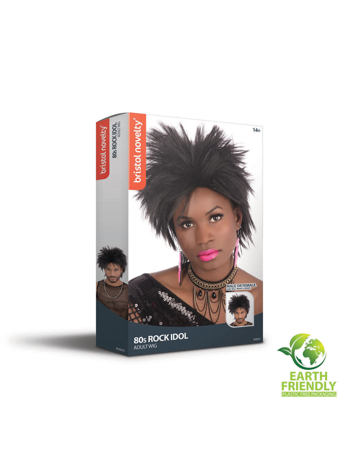 80'S Rock Idol Wig. Black 3