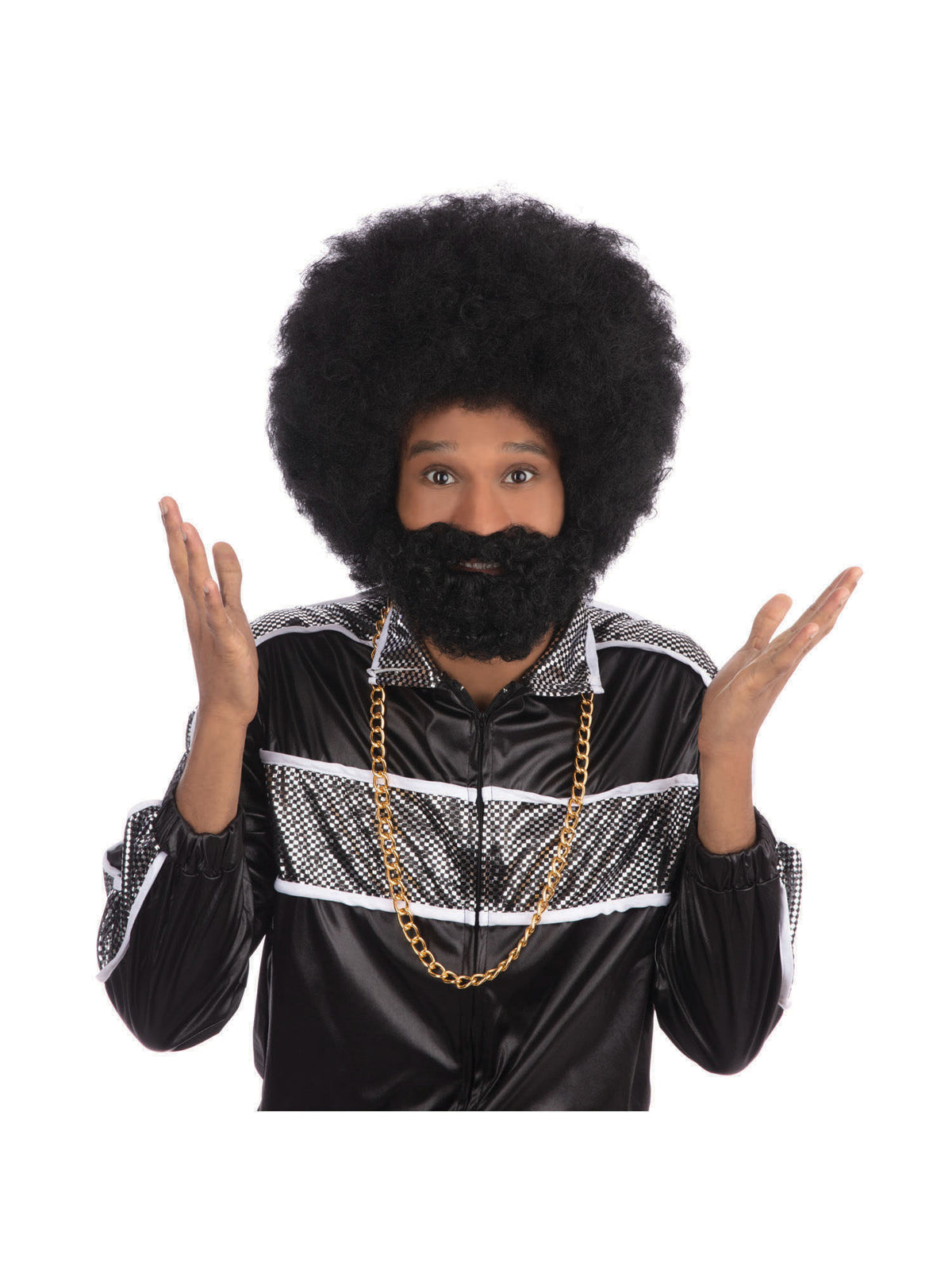 Afro Wig + Facial Hair (Boxed) 1