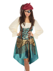 Pirate Bandana + Wig,Eyepatch (Lady)