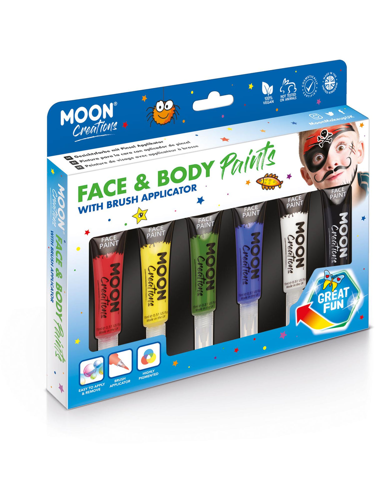 Moon Creations Face & Body Paints, Assorted 1
