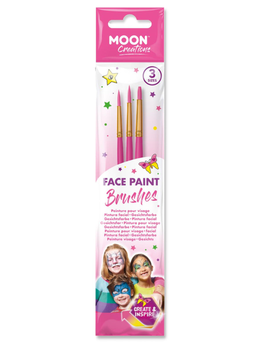 Moon Creations Face Paint Brushes, Pink - 1