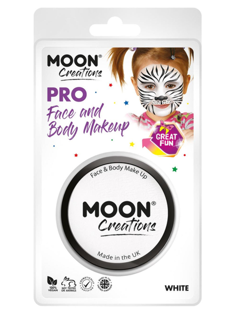 Moon Creations Pro Face Paint Cake Pot, White - 1