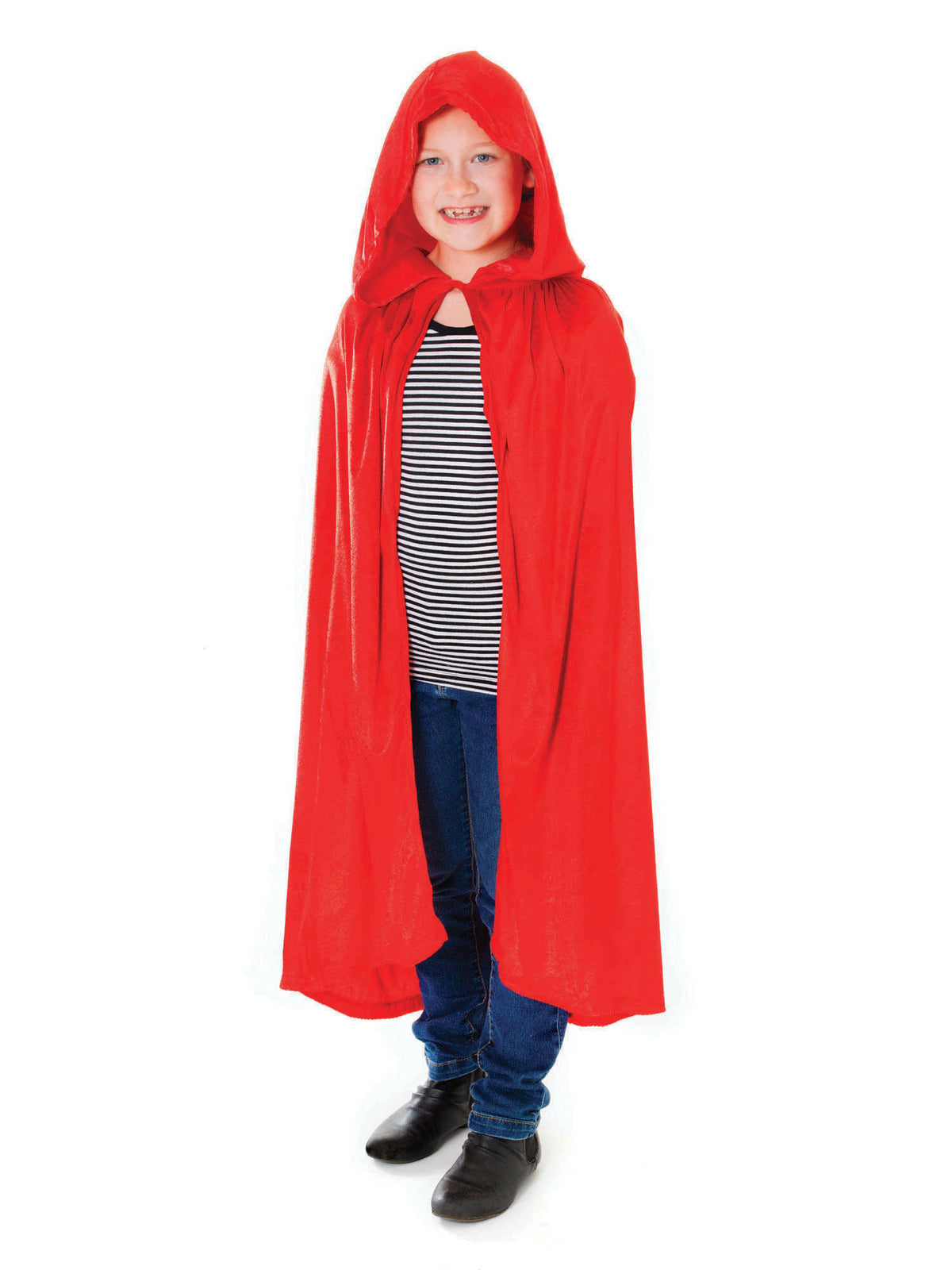 Velvet Red Hooded Cloak 88Cm 1