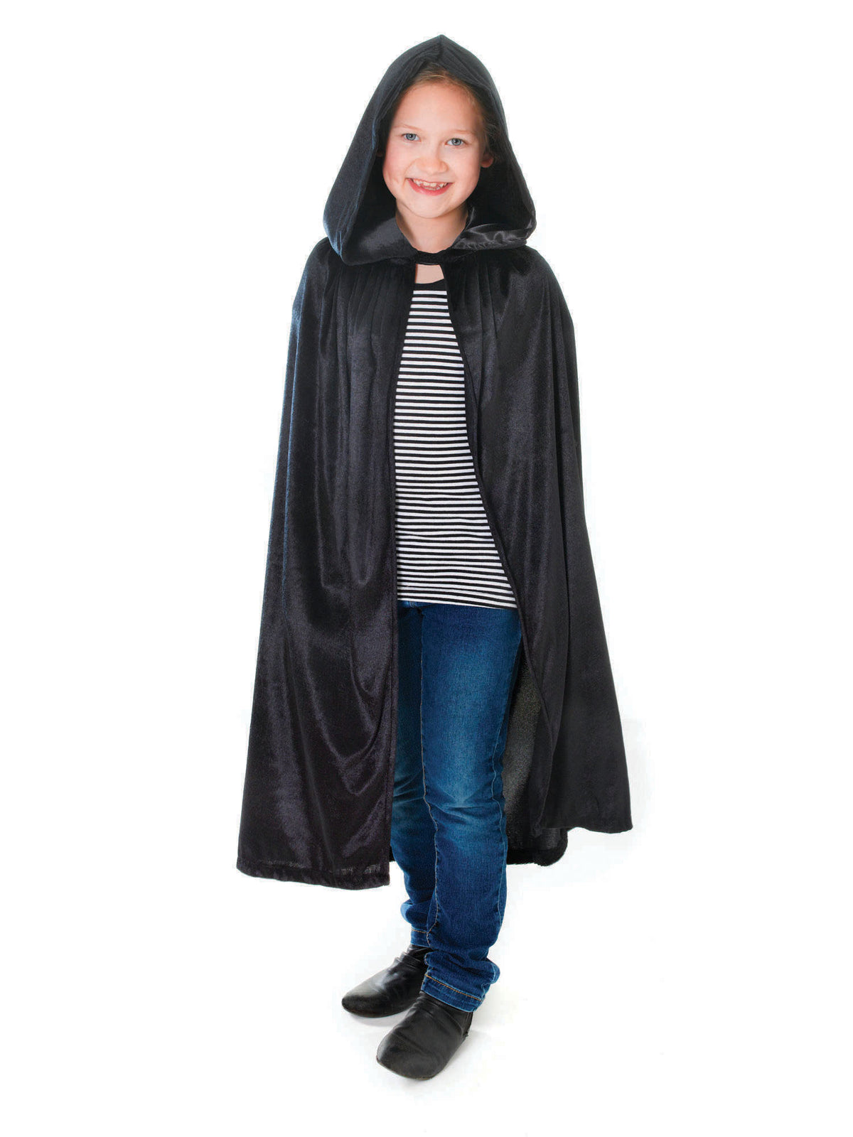 Velvet Black Hooded Cloak 1