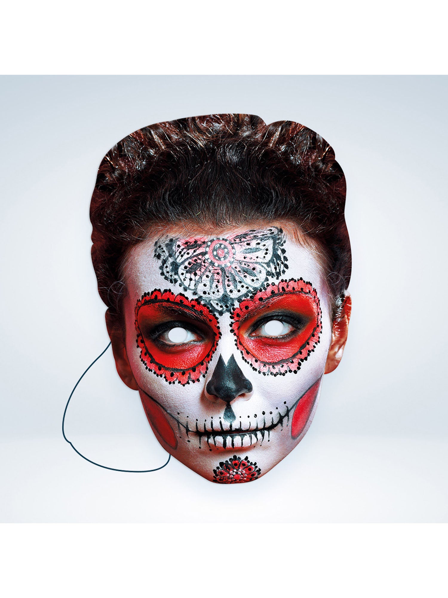 Day of the Dead Female Red Mask 4