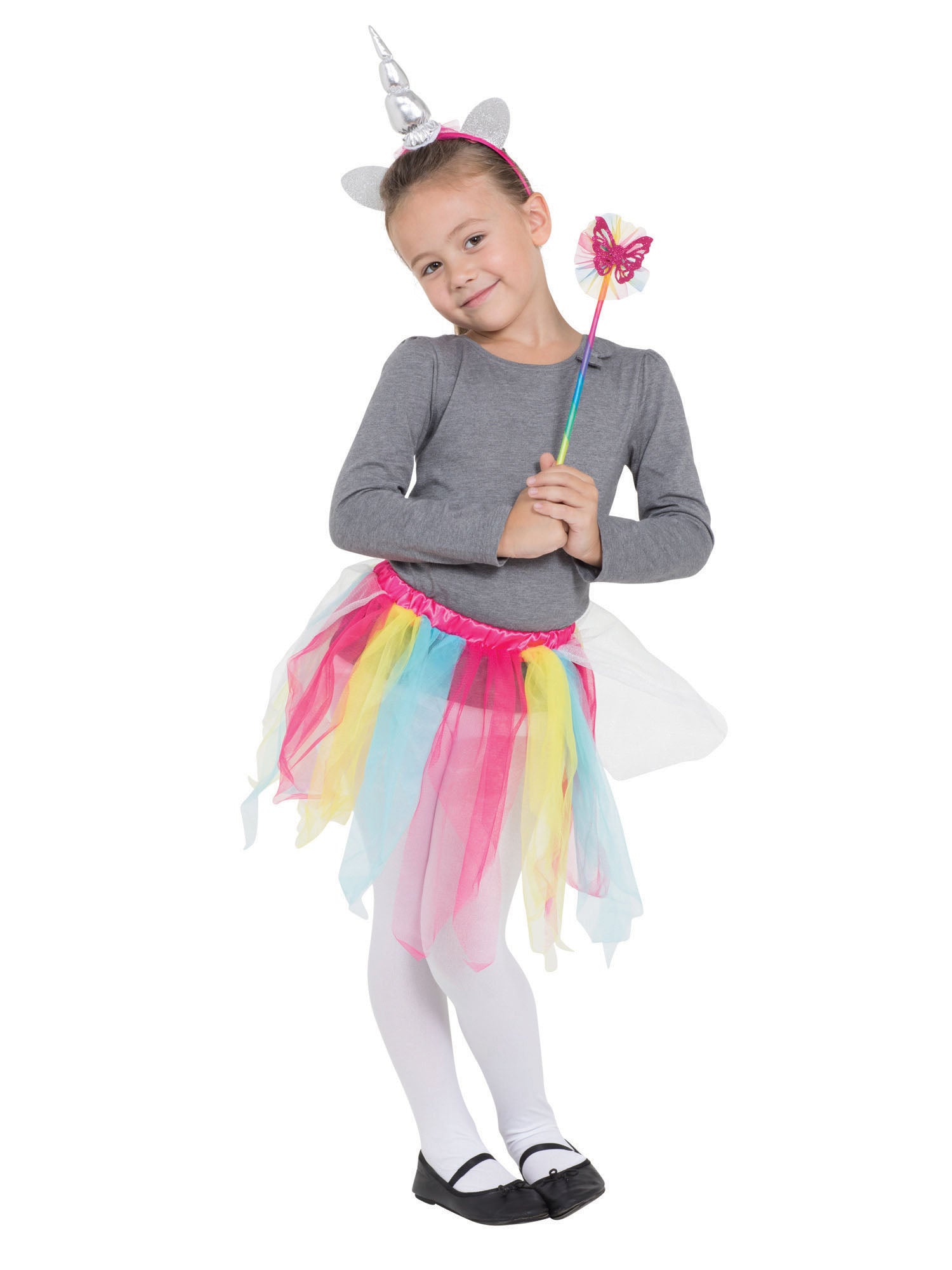 Rainbow Unicorn Tutu/Hband + Wand Set ***