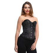 Deluxe Satin/Lace Corset - Black
