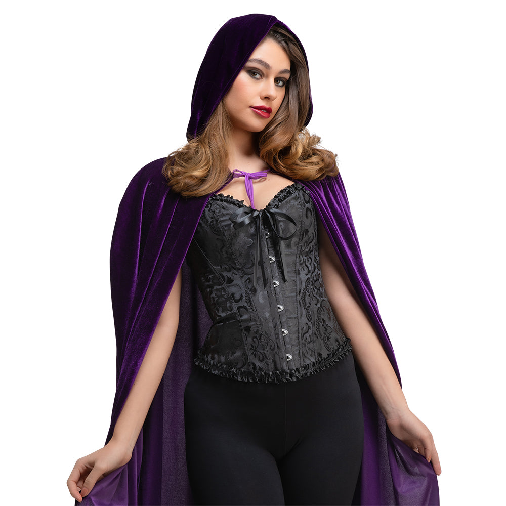 Deluxe Satin/Lace Corset - Black