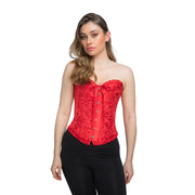 Deluxe Satin/Lace Corset - Red