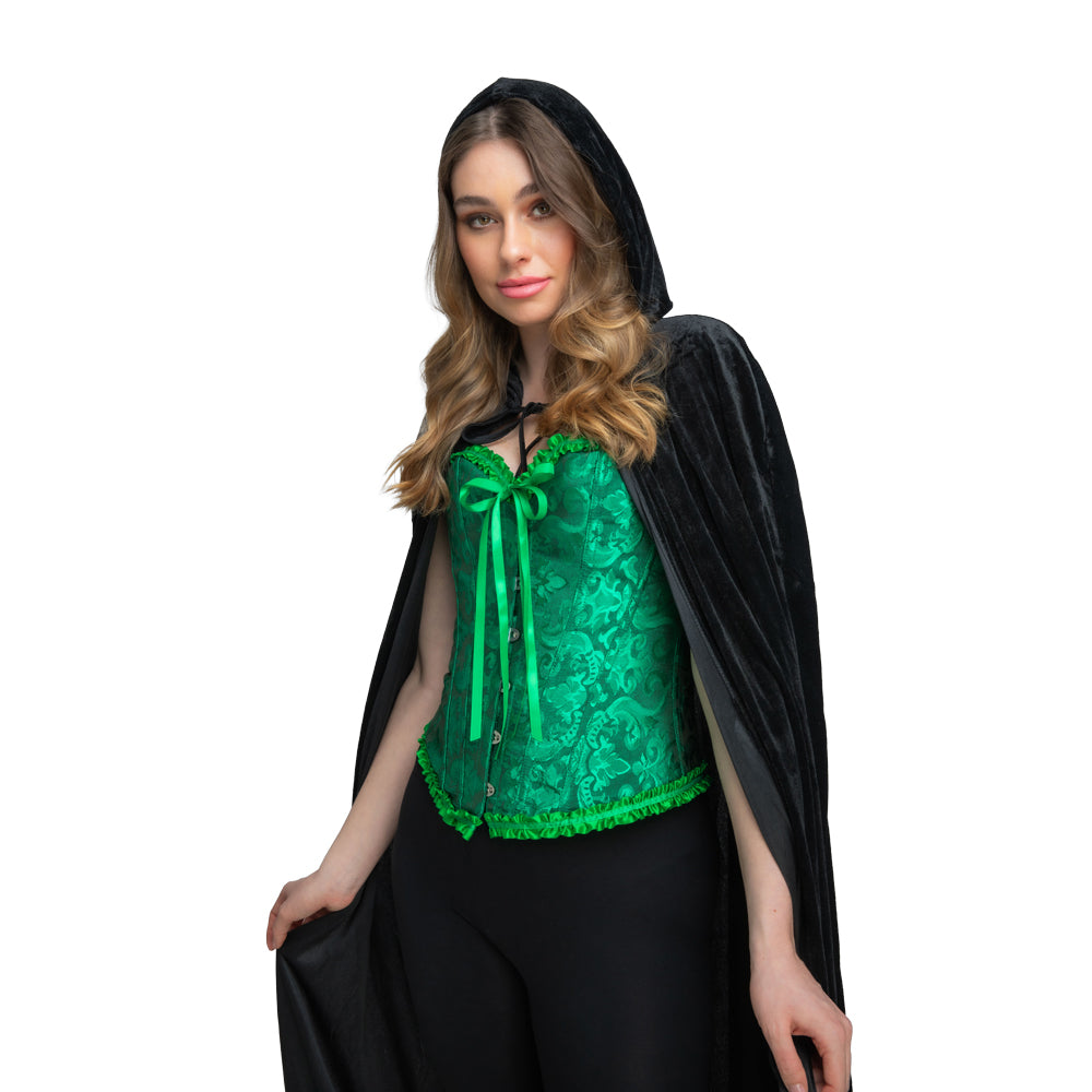 Deluxe Satin/Lace Corset - Green