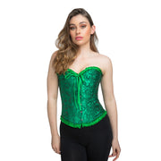 Deluxe Satin/Lace Corset - Green