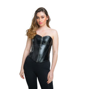 Faux Leather Corset - Black