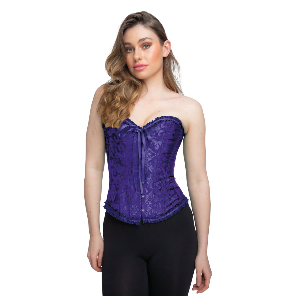 Deluxe Satin/Lace Corset - Purple