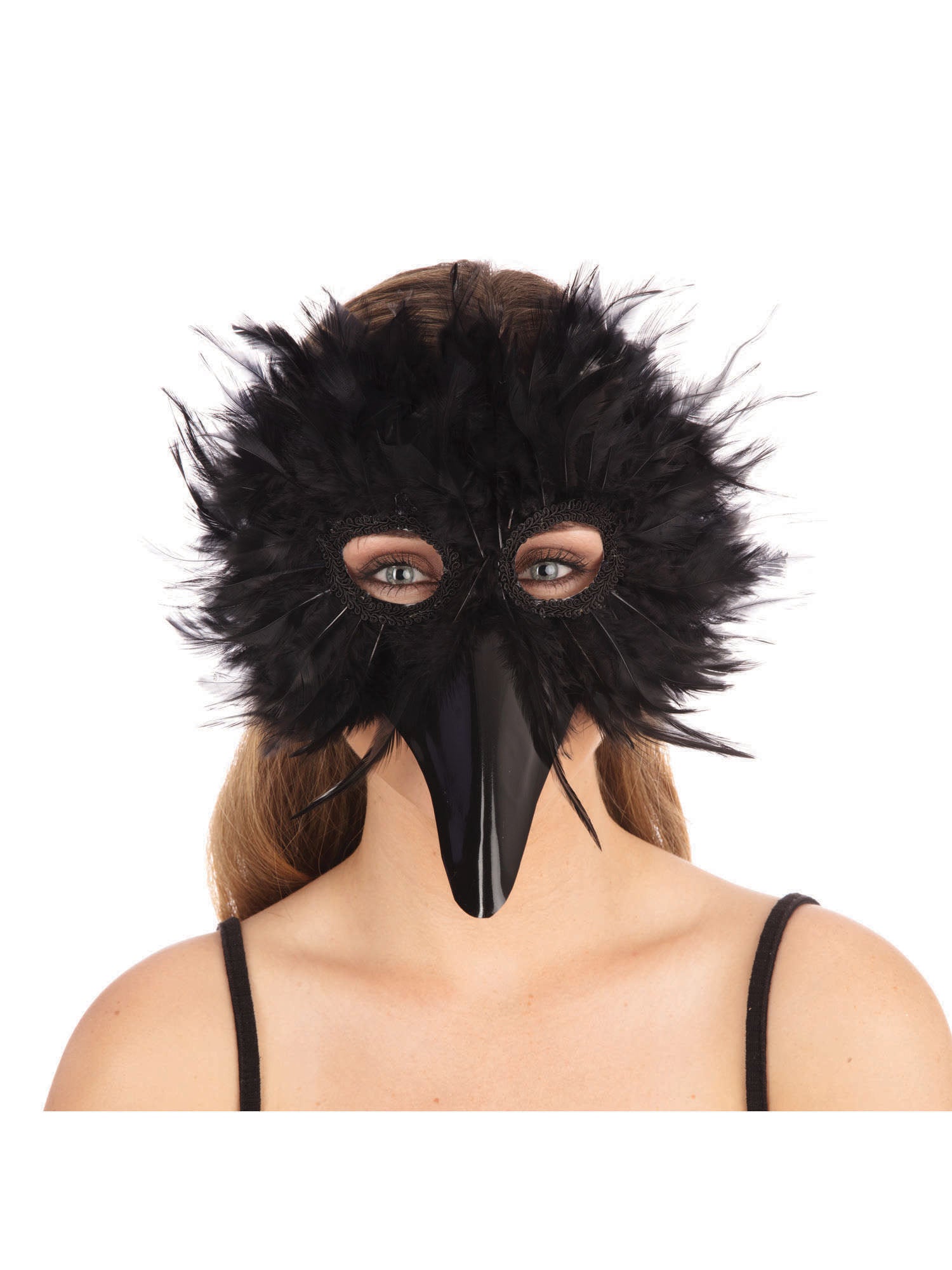 Black Bird Feather Eye Mask