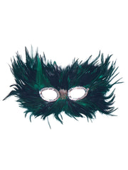 Green/Black Feather Eye Mask