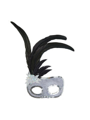 Silver Face Mask W/Sequins