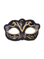 Eyemask Plastic Black/Gold Glitter