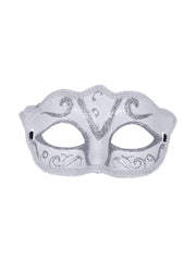 Eyemask Plastic White/Silver Glitter