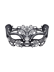 Metal Filigree Cat Mask with Stone