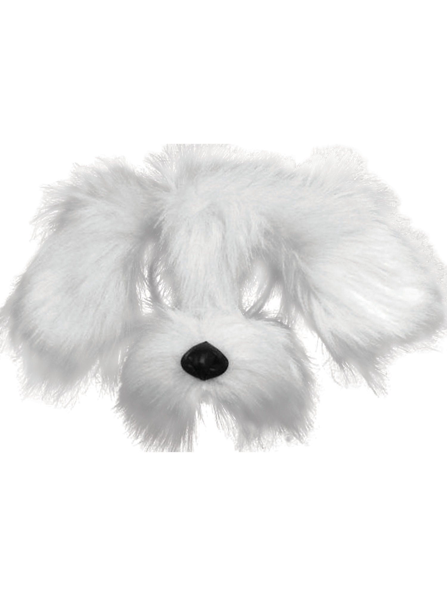 White Shaggy Dog Mask With Sound