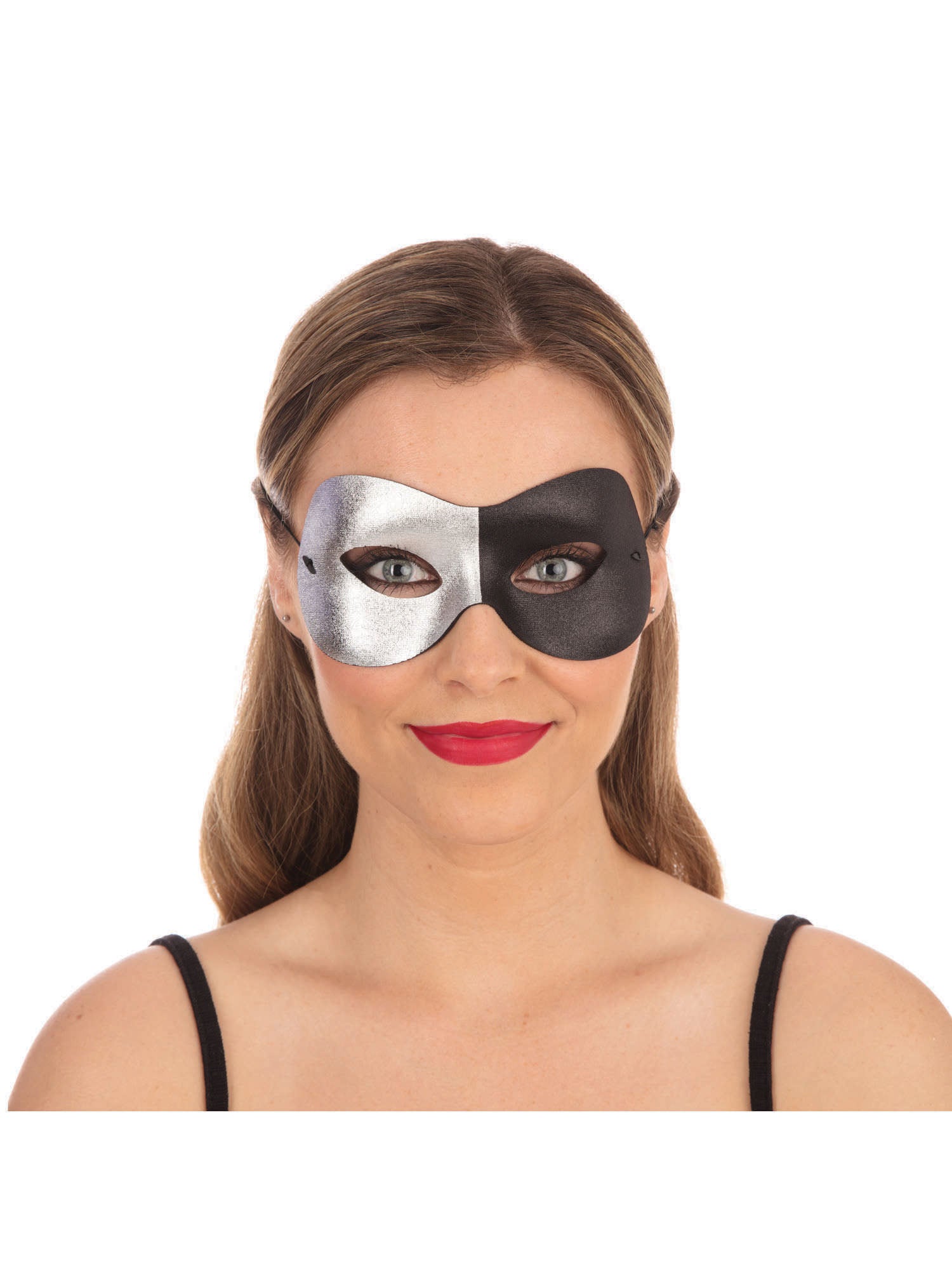 Split Silver/Black Ladies Mask (B10)