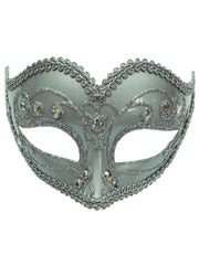 Jewelled Party Mask Silver (H/B)