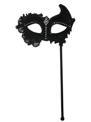 Black Lace Mask On Stick 1