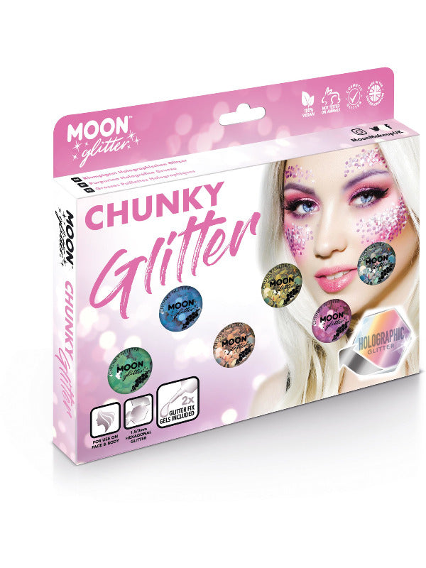 Moon Glitter Holographic Chunky Glitter, Assorted - 2