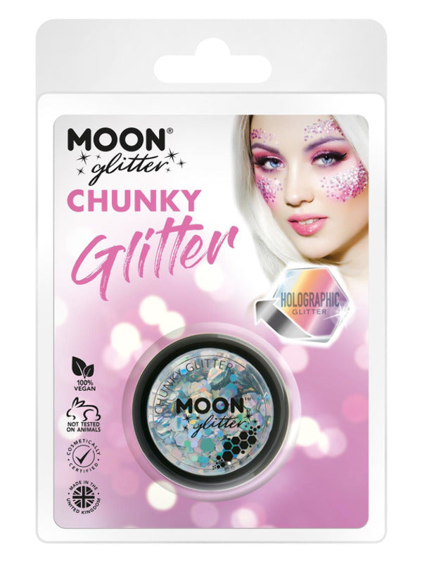 Moon Glitter Holographic Chunky Glitter, Silver - 2