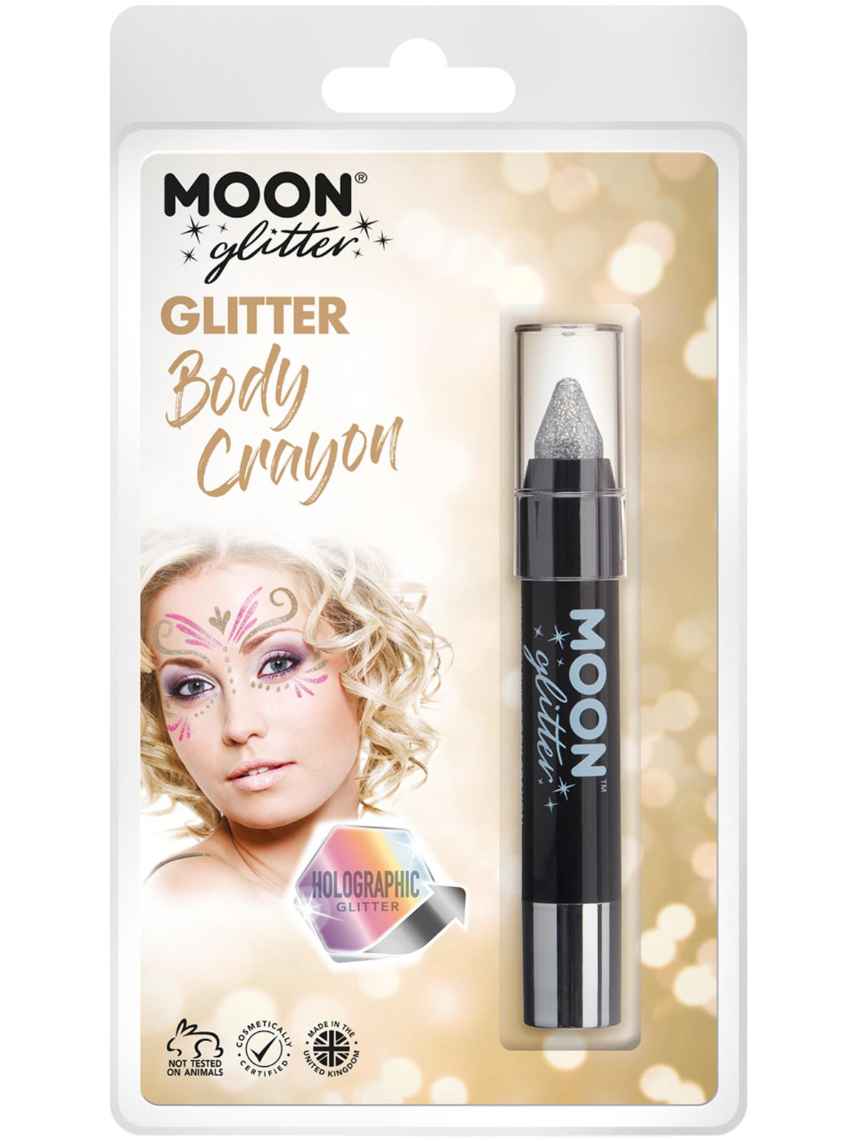 Moon Glitter Holographic Body Crayons, Silver 1