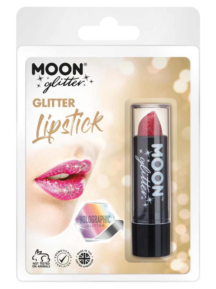 Moon Glitter Holographic Glitter Lipstick, Red - 1