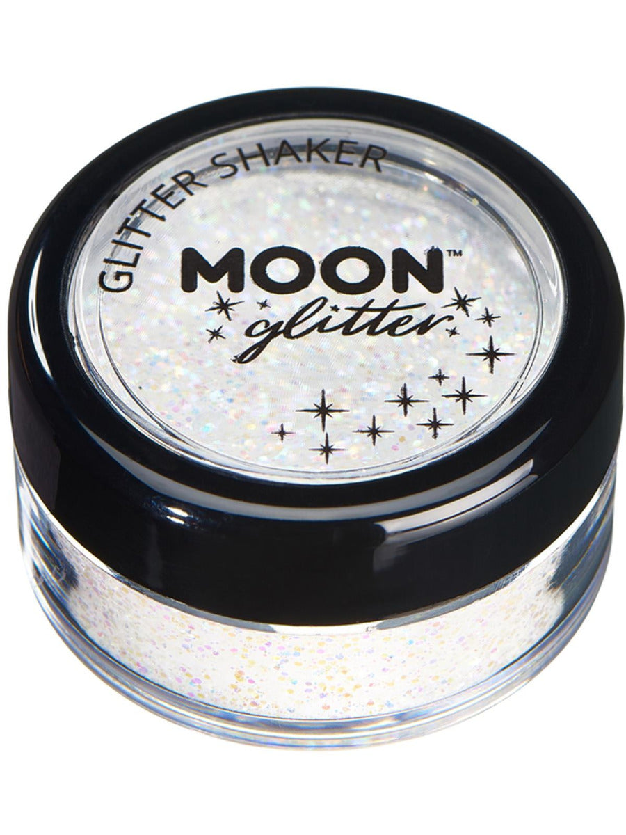 Moon Glitter Pastel Glitter Shakers, White - 1