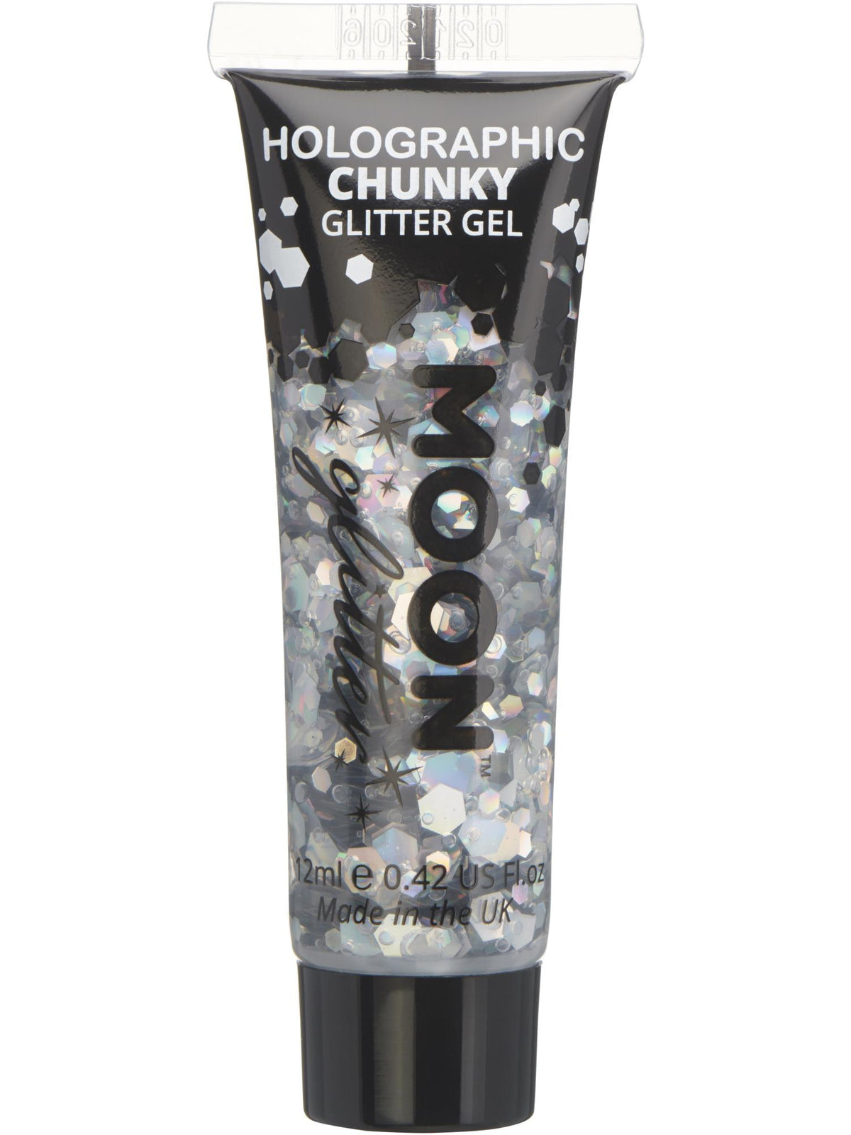 Moon Glitter Holographic Chunky Glitter Gel,Silver 1