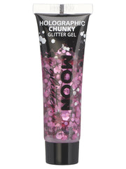 Moon Glitter Holographic Chunky Glitter Gel,Pink - 1
