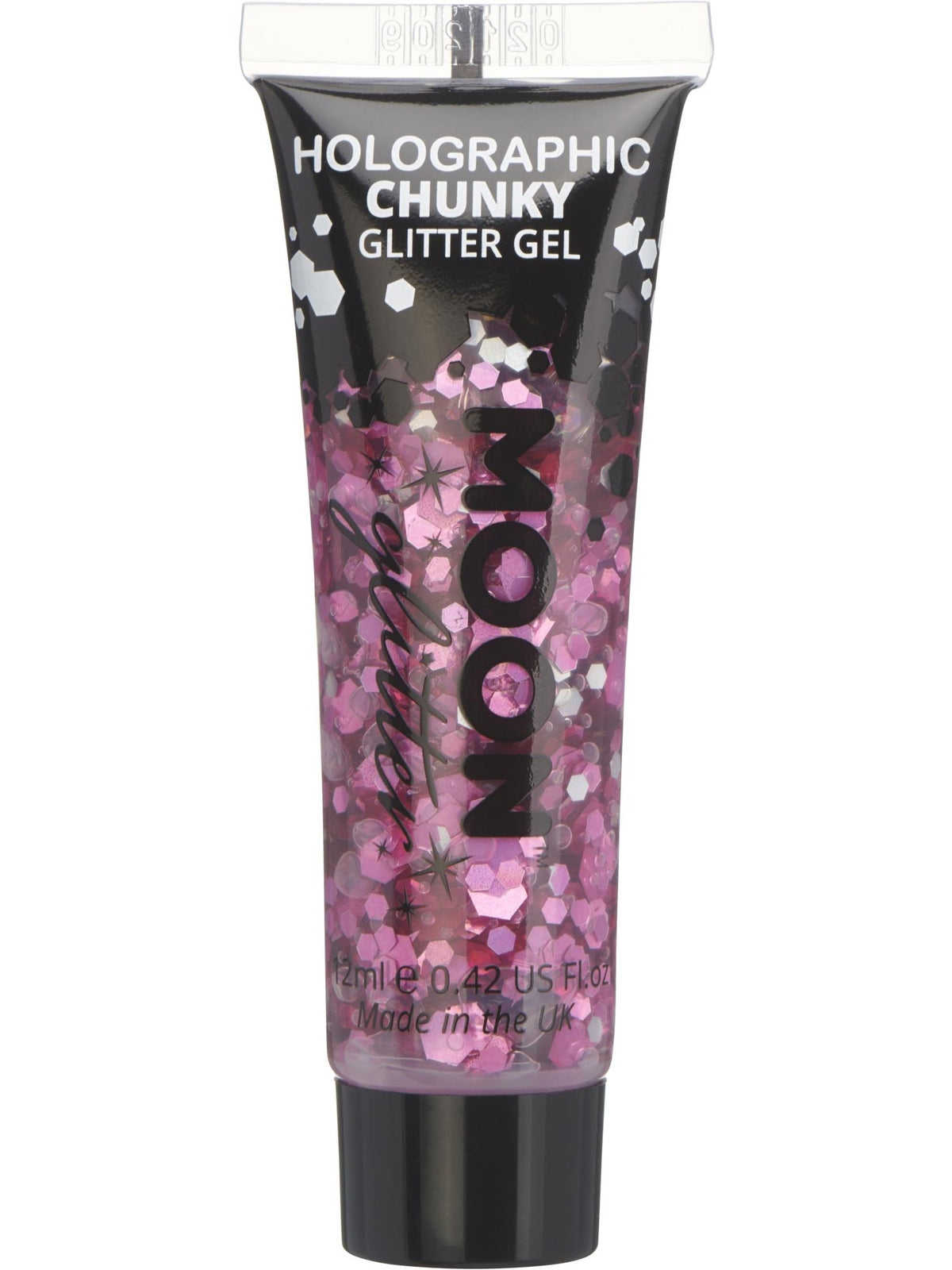 Moon Glitter Holographic Chunky Glitter Gel,Pink 1