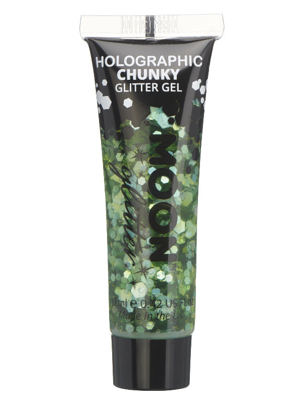 Moon Glitter Holographic Chunky Glitter Gel,Green - 2
